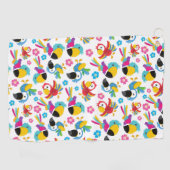 Kleurrijke parrots, tropische parrots, vogels, blo golfhanddoek (Horizontaal)