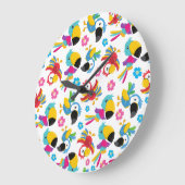 Kleurrijke parrots, tropische parrots, vogels, blo grote klok (Hoek)