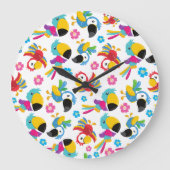 Kleurrijke parrots, tropische parrots, vogels, blo grote klok (Voorkant)