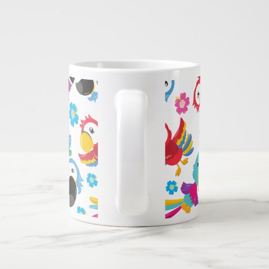 Kleurrijke parrots, tropische parrots, vogels, blo grote koffiekop (Achterkant)