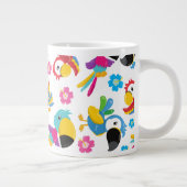 Kleurrijke parrots, tropische parrots, vogels, blo grote koffiekop (Rechts)