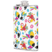 Kleurrijke parrots, tropische parrots, vogels, blo heupfles (Links)