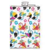 Kleurrijke parrots, tropische parrots, vogels, blo heupfles (Achterkant)