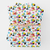 Kleurrijke parrots, tropische parrots, vogels, blo inpakpapier vel (In situ)