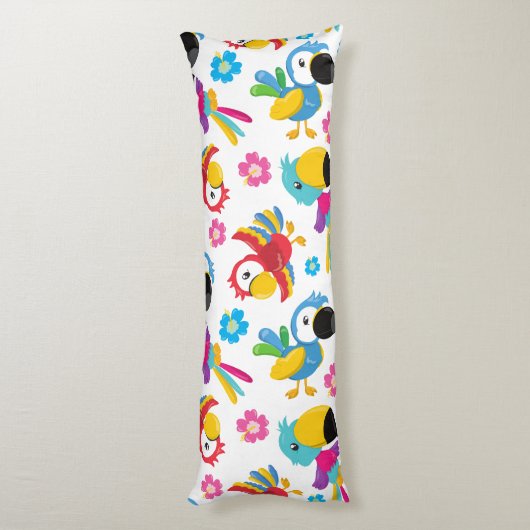 Kleurrijke parrots, tropische parrots, vogels, blo lichaamskussen (Achterkant (Verticaal))