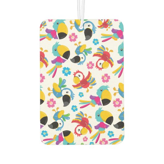 Kleurrijke parrots, tropische parrots, vogels, blo luchtverfrisser (Achterkant)