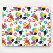 Kleurrijke parrots, tropische parrots, vogels, blo muismat (Voorkant)