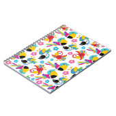 Kleurrijke parrots, tropische parrots, vogels, blo notitieboek (Linkerzijde)