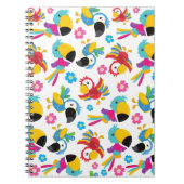 Kleurrijke parrots, tropische parrots, vogels, blo notitieboek (Voorkant)