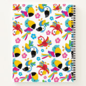 Kleurrijke parrots, tropische parrots, vogels, blo notitieboek (Achterkant)