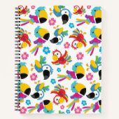 Kleurrijke parrots, tropische parrots, vogels, blo notitieboek (Voorkant)