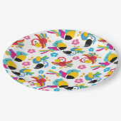 Kleurrijke parrots, tropische parrots, vogels, blo papieren bordje (Gekanteld)