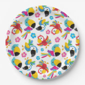 Kleurrijke parrots, tropische parrots, vogels, blo papieren bordje (Voorkant)