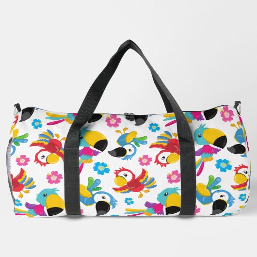 Kleurrijke parrots, tropische parrots, vogels, blo plunjezak (Achterkant)