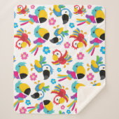 Kleurrijke parrots, tropische parrots, vogels, blo sherpa deken (Voorkant)