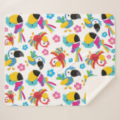 Kleurrijke parrots, tropische parrots, vogels, blo sherpa deken (Voorkant (horizontaal))