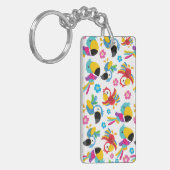 Kleurrijke parrots, tropische parrots, vogels, blo sleutelhanger (Voorkant Links)