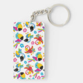 Kleurrijke parrots, tropische parrots, vogels, blo sleutelhanger (achterkant)