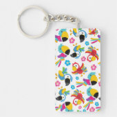 Kleurrijke parrots, tropische parrots, vogels, blo sleutelhanger (Voorkant)