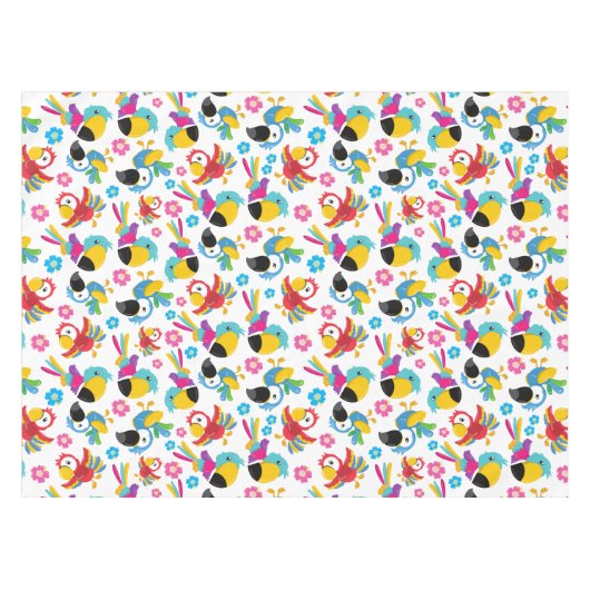 Kleurrijke parrots, tropische parrots, vogels, blo tafelkleed (Voorkant (Horizontaal))