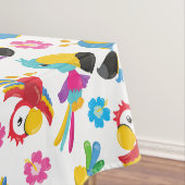 Kleurrijke parrots, tropische parrots, vogels, blo tafelkleed (Voorbeeld)