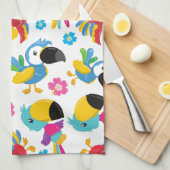 Kleurrijke parrots, tropische parrots, vogels, blo theedoek (Quarter Fold)