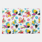 Kleurrijke parrots, tropische parrots, vogels, blo theedoek (Horizontaal)