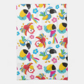 Kleurrijke parrots, tropische parrots, vogels, blo theedoek (Verticaal)