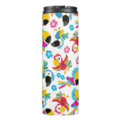 Kleurrijke parrots, tropische parrots, vogels, blo thermosbeker (Achterkant)