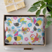 Kleurrijke parrots, tropische parrots, vogels, blo tissuepapier (Geschenk)