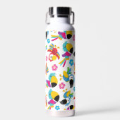 Kleurrijke parrots, tropische parrots, vogels, blo waterfles (Voorkant)