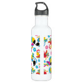 Kleurrijke parrots, tropische parrots, vogels, blo waterfles  (Achterkant)