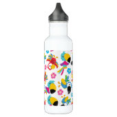 Kleurrijke parrots, tropische parrots, vogels, blo waterfles  (Links)