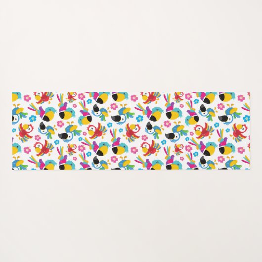 Kleurrijke parrots, tropische parrots, vogels, blo yogamat (Achterkant (horizontaal))