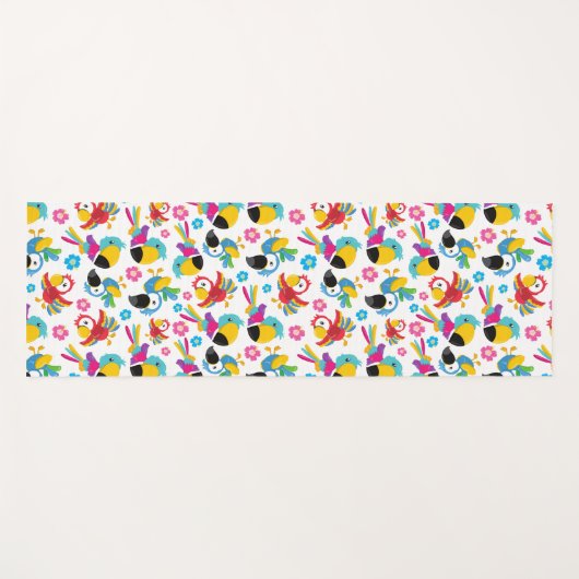 Kleurrijke parrots, tropische parrots, vogels, blo yogamat (Voorkant (horizontaal))