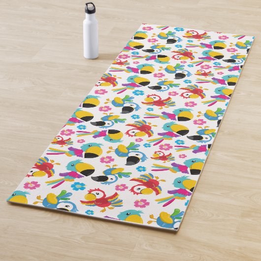 Kleurrijke parrots, tropische parrots, vogels, blo yogamat (In situ)