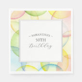 Kleurrijke partij gepersonaliseerde verjaardag ser servet (Voorkant)