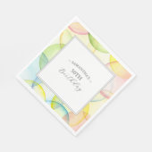 Kleurrijke partij gepersonaliseerde verjaardag ser servet (Hoek)