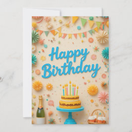 Kleurrijke Partij Verjaardag Kaart