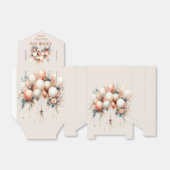 Kleurrijke Partij Witte Perzik Bloemen Ballonnen Bedankdoosjes (Uitgevouwen)