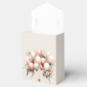 Kleurrijke Partij Witte Perzik Bloemen Ballonnen Bedankdoosjes (Geopend)