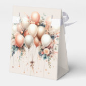 Kleurrijke Partij Witte Perzik Bloemen Ballonnen Bedankdoosjes (Achterkant)