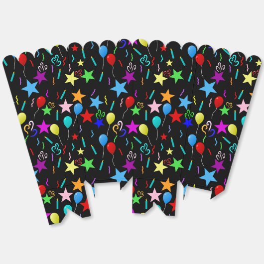 Kleurrijke partijballonnen en sterren bedankdoosjes (Ongevouwen)