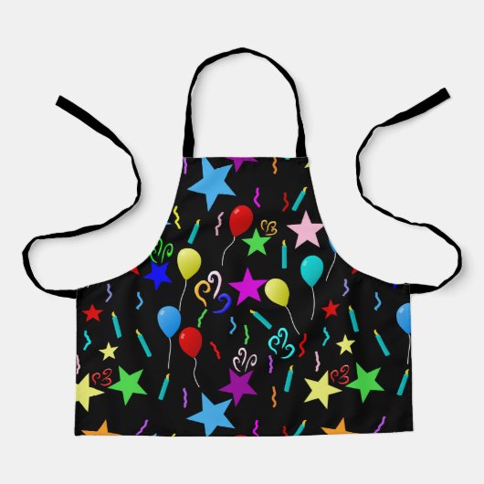 Kleurrijke partijballonnen en sterren schort (Voorkant)