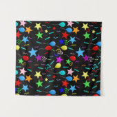 Kleurrijke partijballonnen en sterren wandkleed (Voorkant (horizontaal))