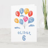 Kleurrijke Party Balloons Kind`s Verjaardag Kaart (Voorkant)