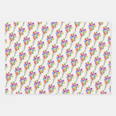 Kleurrijke Party Dieren Ballonnen en Gelukkige Ver Inpakpapier Vel (Voorkant 3)