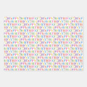 Kleurrijke Party Dieren Ballonnen en Gelukkige Ver Inpakpapier Vel (Voorkant 2)