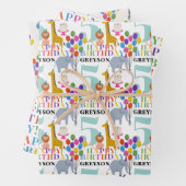 Kleurrijke Party Dieren Ballonnen en Gelukkige Ver Inpakpapier Vel (In situ)