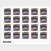 Kleurrijke party mensen dansen vierkante sticker (Vel)